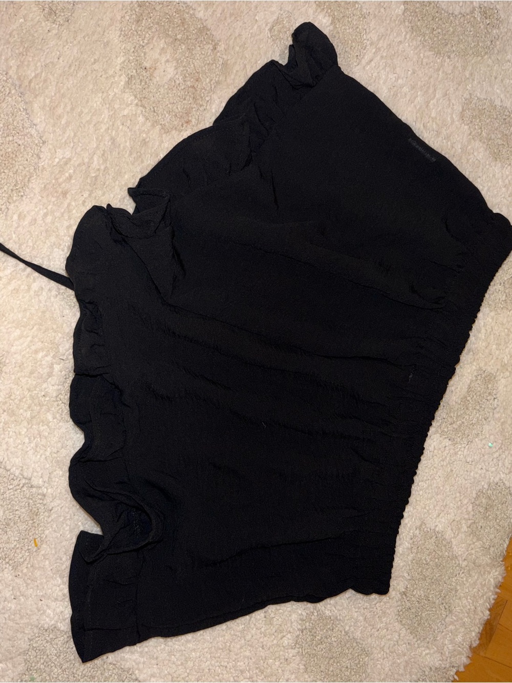Black Sheer Ruffle Drawstring Lounge Shorts - Picture 3 of 6